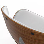 Chaise de salle à manger rembourrée avec cadre en contreplaqué – Tissu de lin