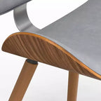 Chaise de salle à manger rembourrée avec cadre en contreplaqué – Tissu de lin