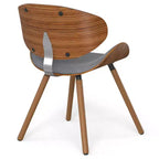 Chaise de salle à manger rembourrée avec cadre en contreplaqué – Tissu de lin