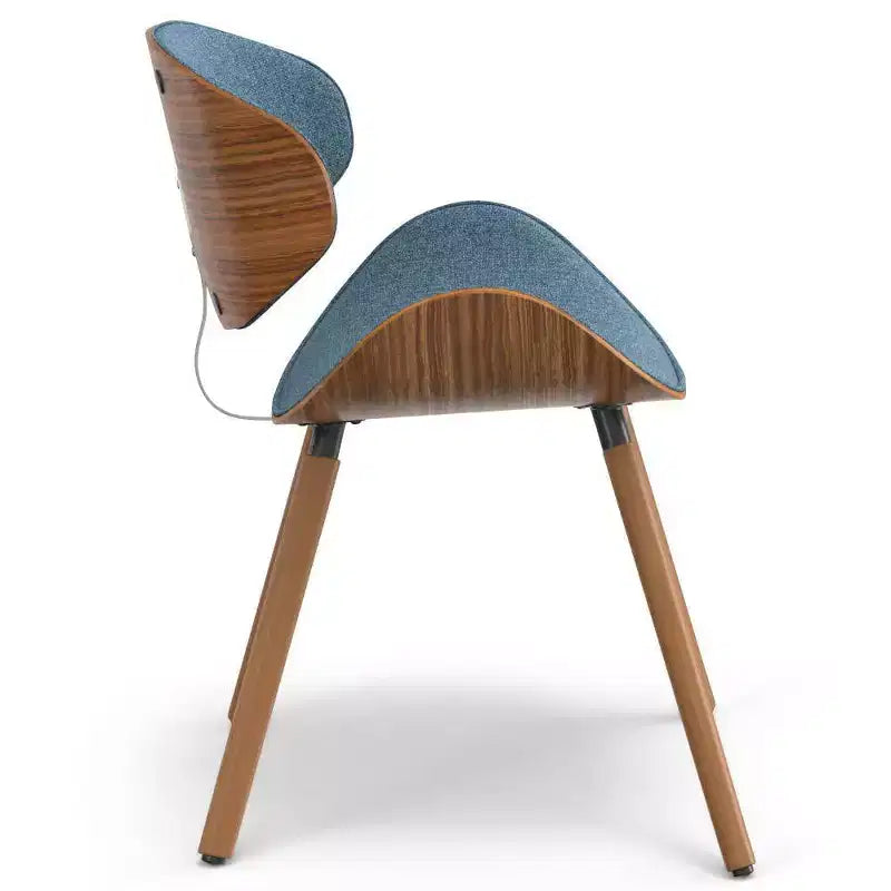 Chaise de salle à manger rembourrée avec cadre en contreplaqué – Tissu de lin