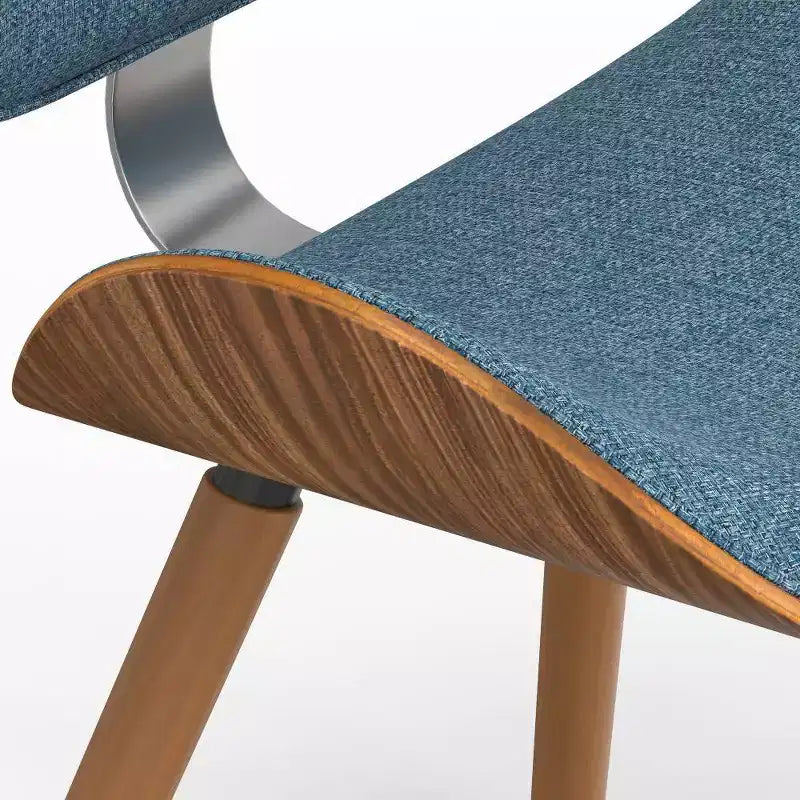 Chaise de salle à manger rembourrée avec cadre en contreplaqué – Tissu de lin