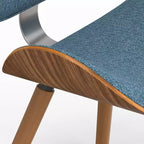 Chaise de salle à manger rembourrée avec cadre en contreplaqué – Tissu de lin