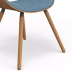Chaise de salle à manger rembourrée avec cadre en contreplaqué – Tissu de lin