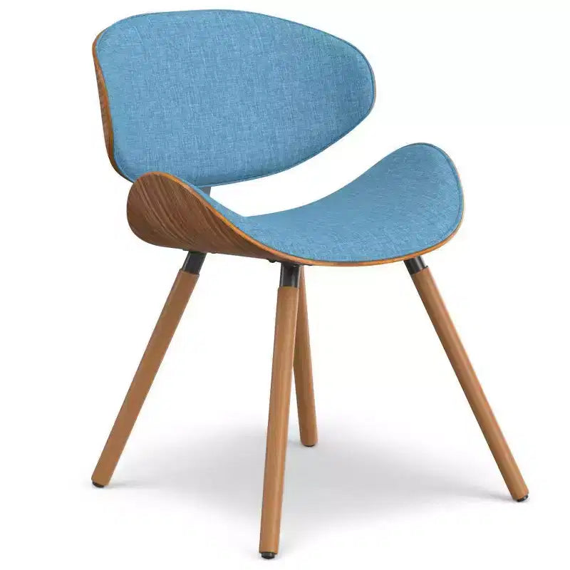 Chaise de salle à manger rembourrée avec cadre en contreplaqué – Tissu de lin