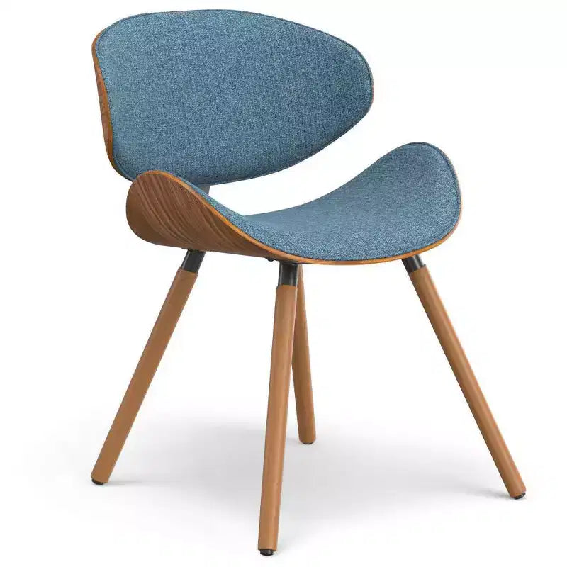 Chaise de salle à manger rembourrée avec cadre en contreplaqué – Tissu de lin
