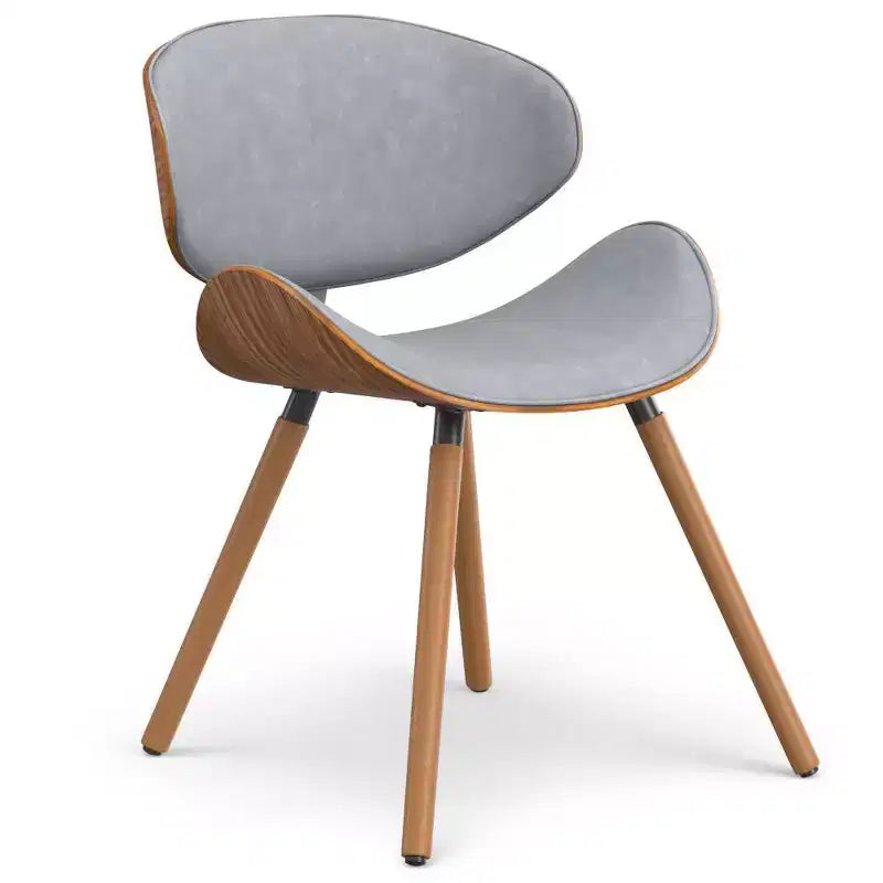 Chaise de salle à manger rembourrée avec cadre en contreplaqué – Tissu de lin