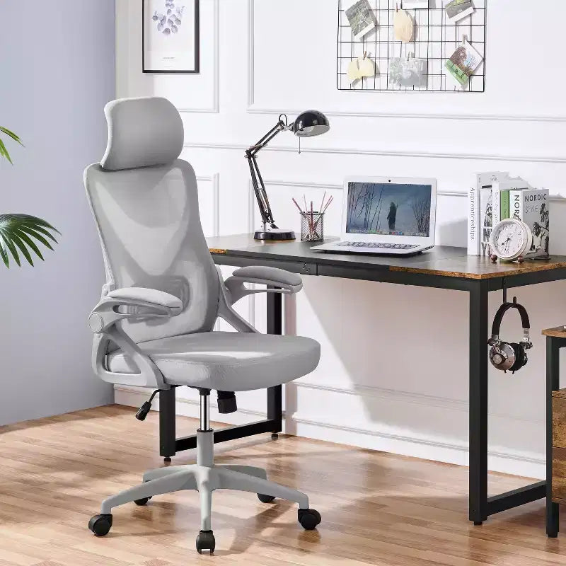 Chaise de bureau ergonomique en maille avec accoudoirs – Chaise d'ordinateur ergonomique