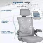 Chaise de bureau ergonomique en maille avec accoudoirs – Chaise d'ordinateur ergonomique
