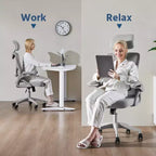 Chaise de bureau ergonomique en maille avec accoudoirs – Chaise d'ordinateur ergonomique