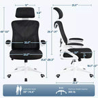 Chaise de bureau ergonomique en maille avec accoudoirs – Chaise d'ordinateur ergonomique
