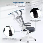 Chaise de bureau ergonomique en maille avec accoudoirs – Chaise d'ordinateur ergonomique