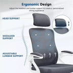 Chaise de bureau ergonomique en maille avec accoudoirs – Chaise d'ordinateur ergonomique