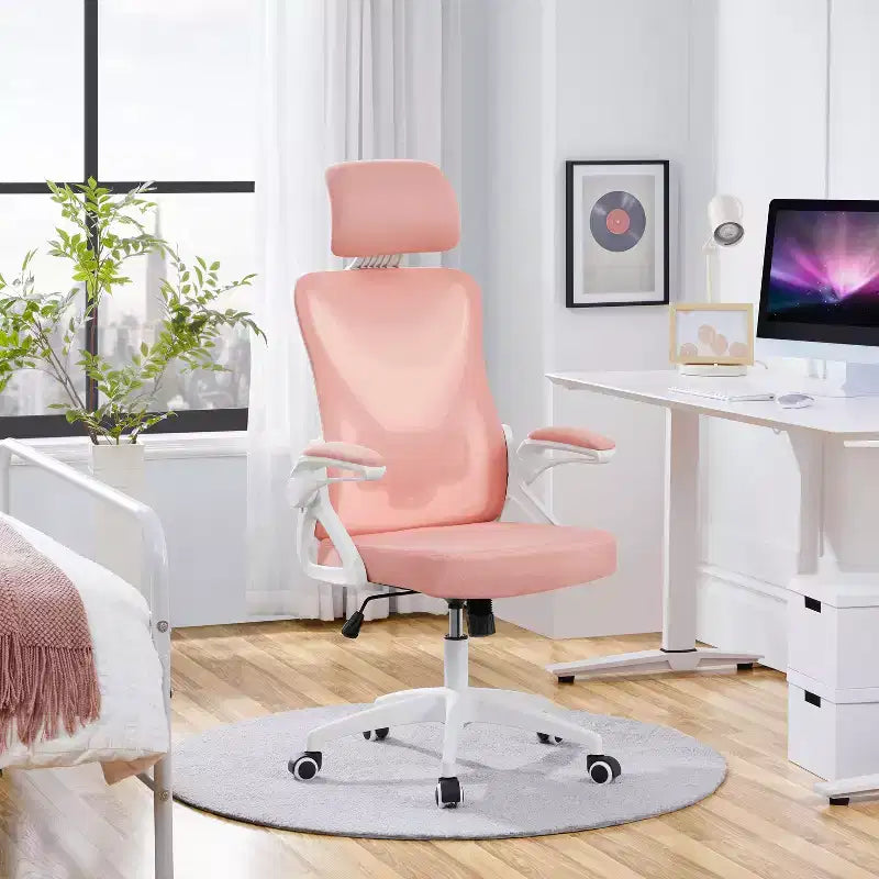 Chaise de bureau ergonomique en maille avec accoudoirs – Chaise d'ordinateur ergonomique