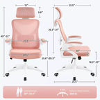 Chaise de bureau ergonomique en maille avec accoudoirs – Chaise d'ordinateur ergonomique