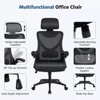 Chaise de bureau ergonomique en maille avec accoudoirs – Chaise d'ordinateur ergonomique