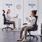 Chaise de bureau ergonomique en maille avec accoudoirs – Chaise d'ordinateur ergonomique