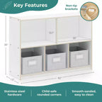 Meuble de rangement en bois pour enfants à 2 étagères et 5 compartiments de 76 cm – Bibliothèque pour salle de classe