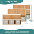 Meuble de rangement en bois pour enfants à 2 étagères et 5 compartiments de 76 cm – Bibliothèque pour salle de classe