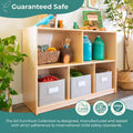 Guidecraft EdQ 2-Shelf 5-Compartment Storage 30: Kids' Wooden Shelving for Books and Toys - Classroom Educational Furniture