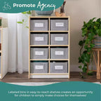 Meuble de rangement 8 cases 76 cm – Étagère à livres en bois avec compartiments pour enfants