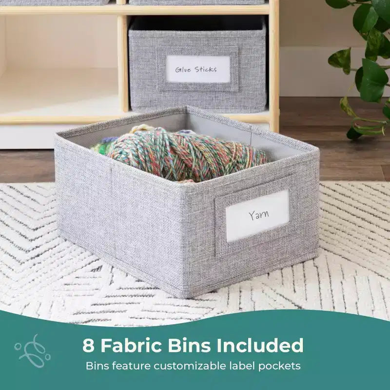 Meuble de rangement 8 cases 76 cm – Étagère à livres en bois avec compartiments pour enfants