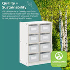 Meuble de rangement 8 cases 76 cm – Étagère à livres en bois avec compartiments pour enfants