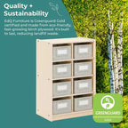 Meuble de rangement 8 cases 76 cm – Étagère à livres en bois avec compartiments pour enfants