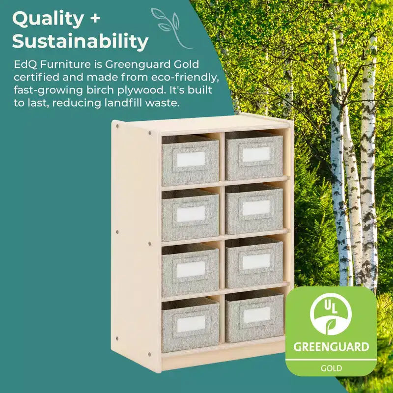 Meuble de rangement 8 cases 76 cm – Étagère à livres en bois avec compartiments pour enfants