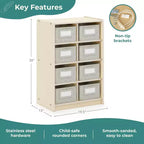 Meuble de rangement 8 cases 76 cm – Étagère à livres en bois avec compartiments pour enfants