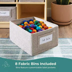 Meuble de rangement 8 cases 76 cm – Étagère à livres en bois avec compartiments pour enfants