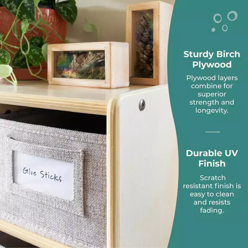 Meuble de rangement 8 cases 76 cm – Étagère à livres en bois avec compartiments pour enfants