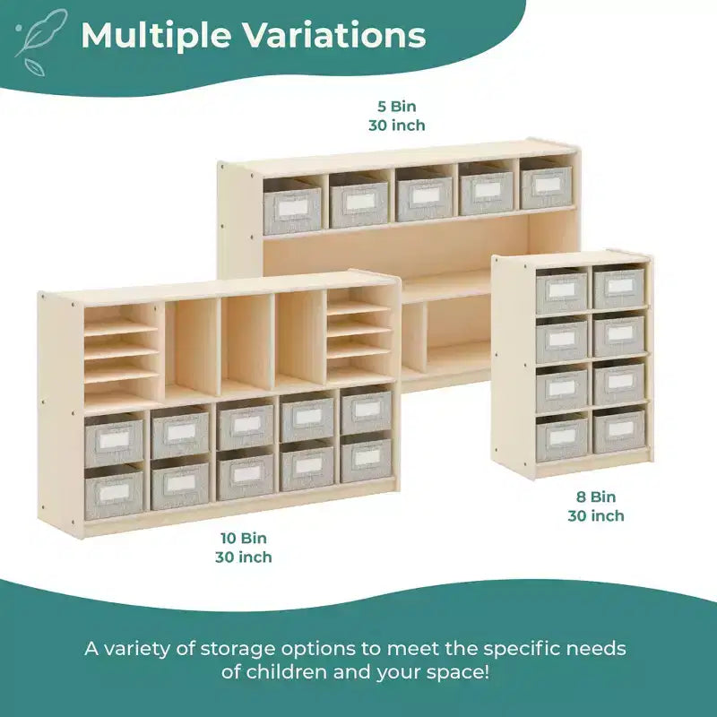 Meuble de rangement 8 cases 76 cm – Étagère à livres en bois avec compartiments pour enfants