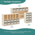 Meuble de rangement 8 cases 76 cm – Étagère à livres en bois avec compartiments pour enfants