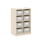 Meuble de rangement 8 cases 76 cm – Étagère à livres en bois avec compartiments pour enfants