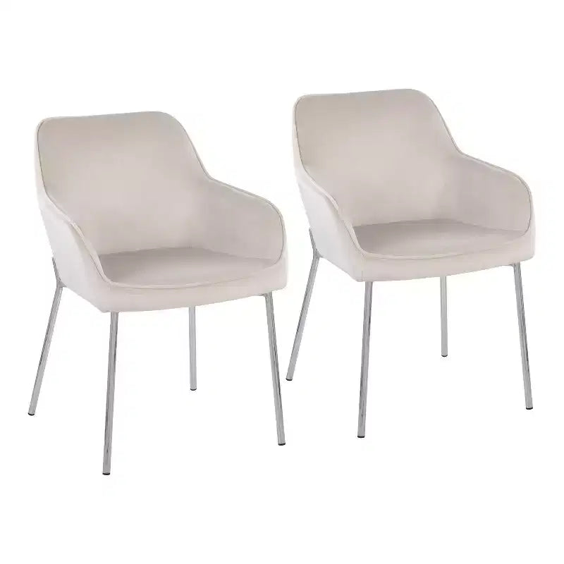 Lot de 2 Chaises de Salle à Manger Modernes en Velours avec Cadre en Acier