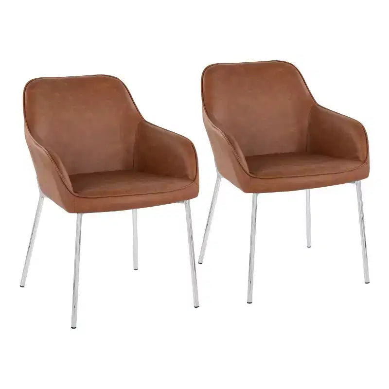 Lot de 2 Chaises de Salle à Manger Modernes en Velours avec Cadre en Acier