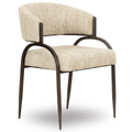 Chaise de salle à manger Autumn Black Iron en tissu anti-taches et cuir vegan