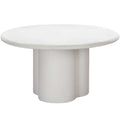 Table à manger ronde Hannah en imitation plâtre et béton, pour intérieur et extérieur