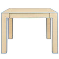 Table de jeu carrée Collins avec incrustation en laque bleu clair et tissu d'herbe
