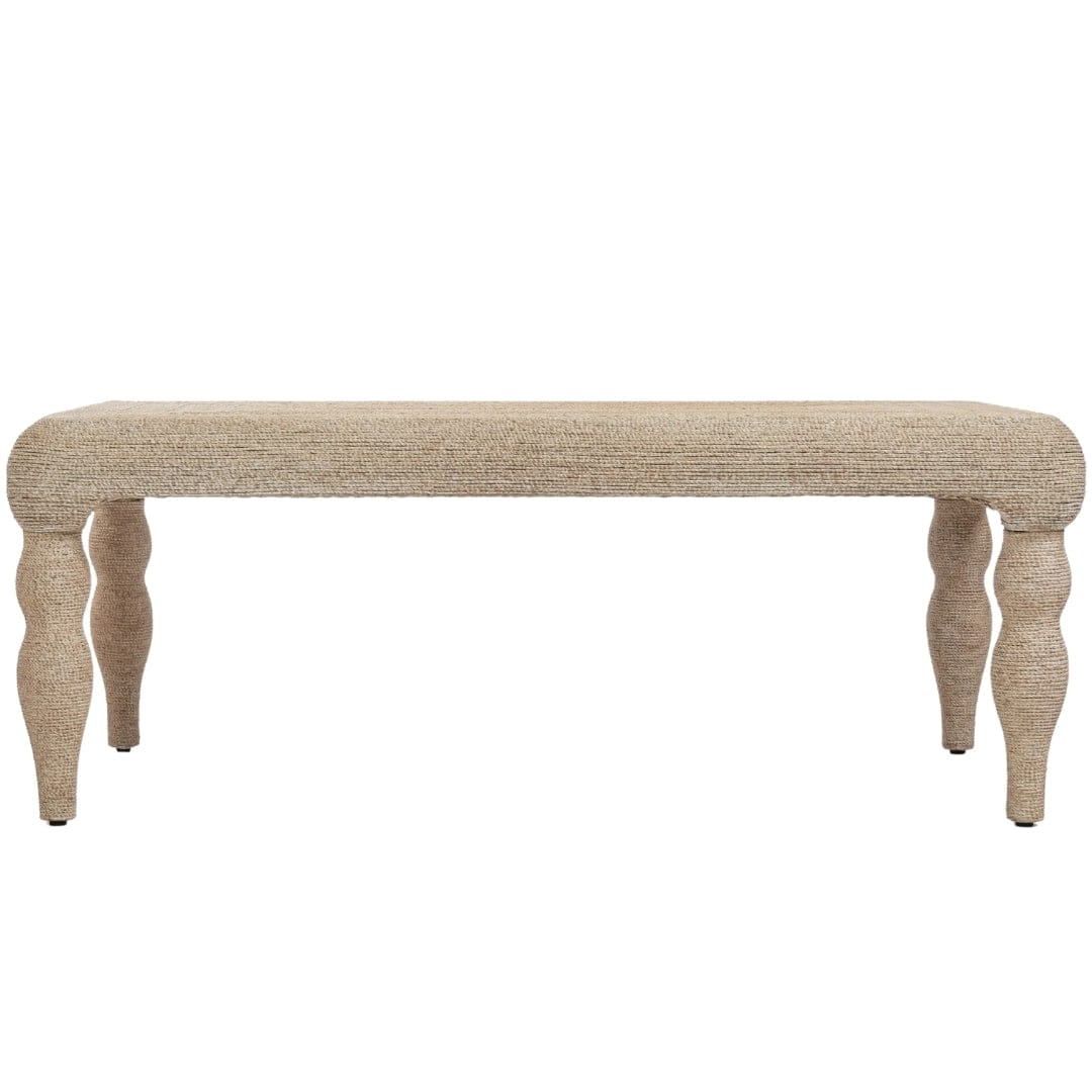 Table basse émaillée Florence Seagrass, design ondulé, tissée à la main