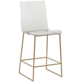 Tabouret de bar King en acrylique transparent avec base géométrique en métal