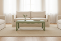 Table basse Gianna Grasscloth avec finition laquée transparente et détails raffinés