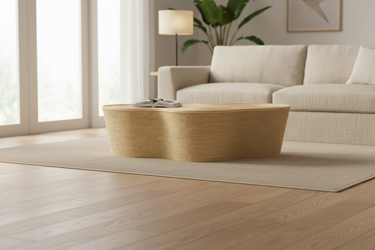 Table basse d'appoint Ingot Natural Seagrass, motif libre