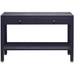 Console Jarin en faux lin avec détail sculptural en relief