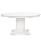 Table à manger ronde Kinsley sur pied cannelé en chêne laqué blanc