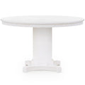 Table à manger ronde Kinsley sur pied cannelé en chêne laqué blanc