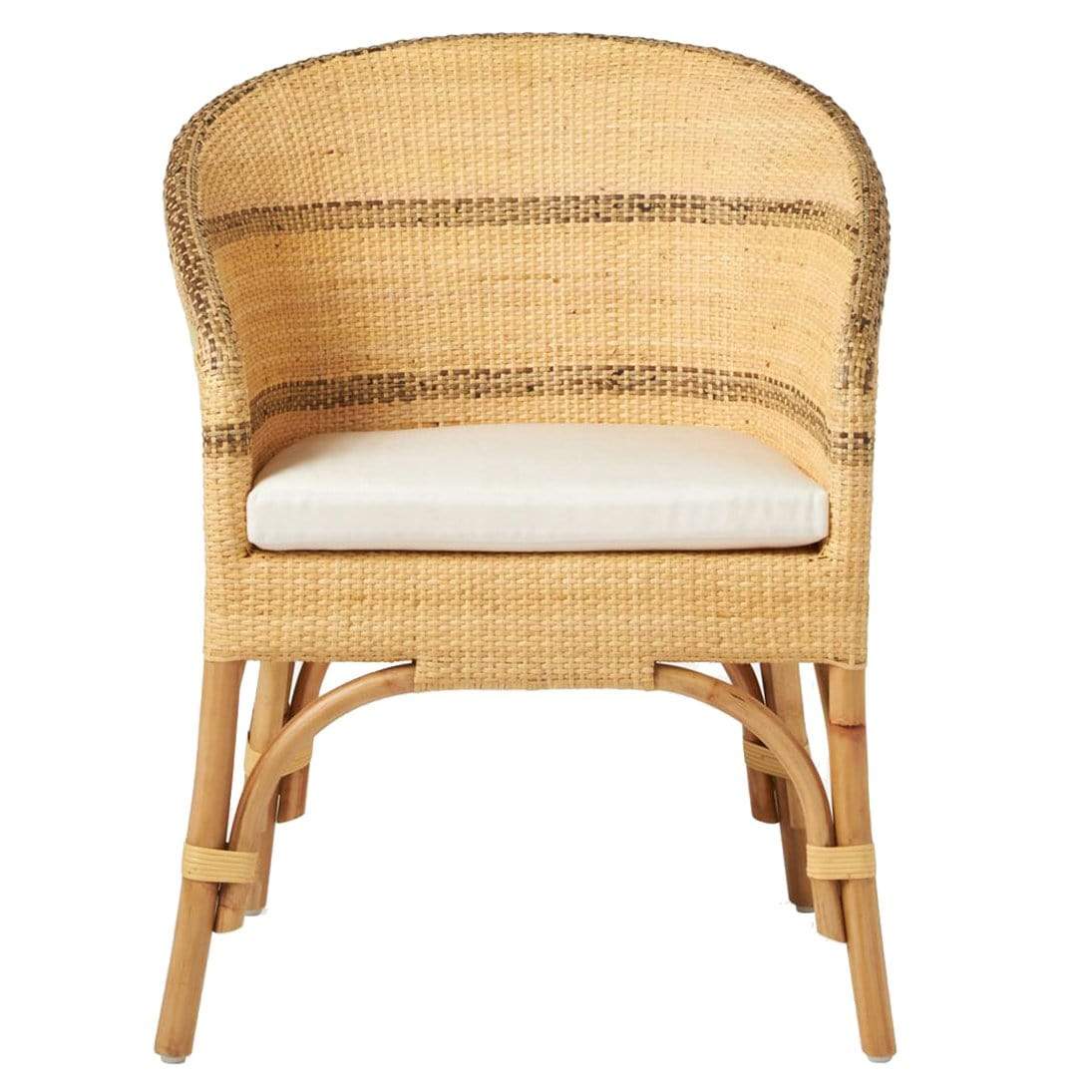 Chaise de salle à manger latérale tapissée en lin bambou Fairfield Chippendale