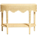 Console en rotin festonné tissé à la main avec cadre en bois Marley Natural