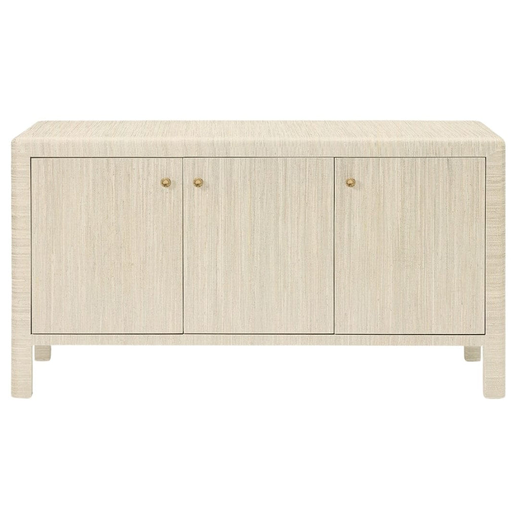 Buffet Parson en chanvre tissé à quatre portes avec coins arrondis