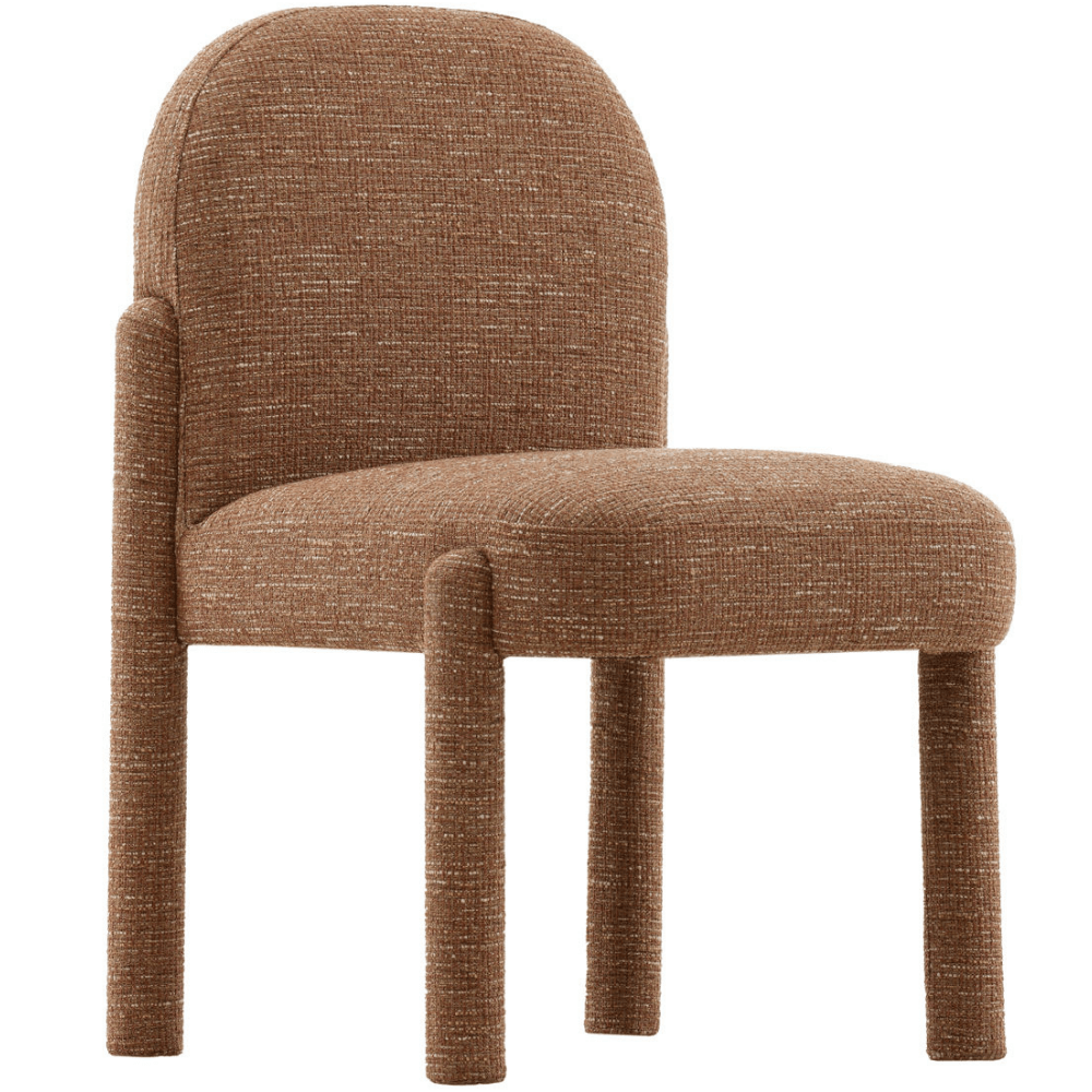 Chaise de salle à manger moderne Sans Tweed Rembourrée Fini Argile
